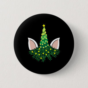 Badge Rond 5 Cm licorne de l'arbre de noël