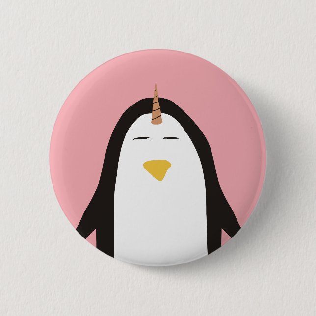 Badge Rond 5 Cm Licorne de pingouin (Devant)