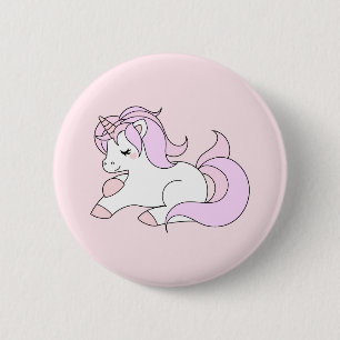 Badge Rond 5 Cm Licorne de rose en pastel