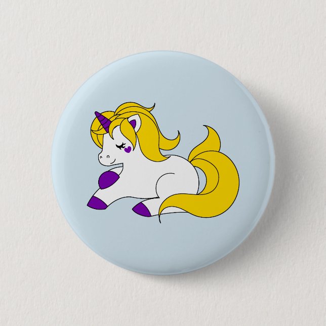 Badge Rond 5 Cm Licorne d'Intersex (Devant)