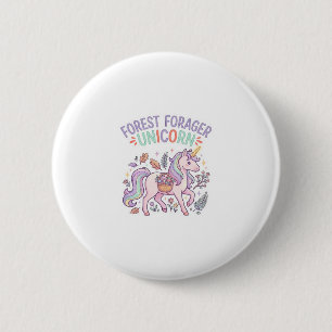 Badge Rond 5 Cm Licorne Forest Forager Licorne Conception Graphiqu