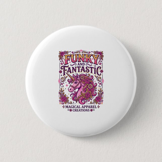 Badge Rond 5 Cm Licorne funky et fantastique design zazzle stylé_ (Devant)