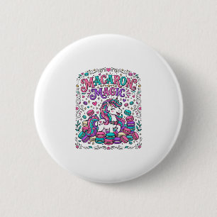 Badge Rond 5 Cm Licorne Macaron Magie Coloré Marché Artwork