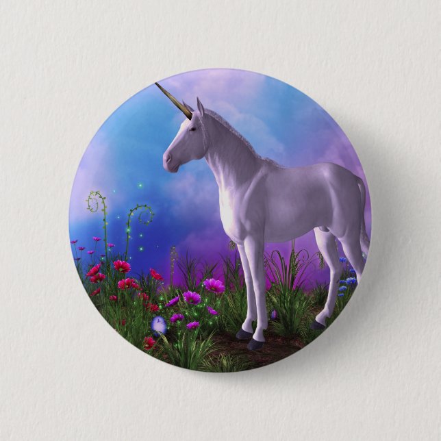 Badge Rond 5 Cm Licorne majestueuse (Devant)