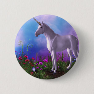 Badge Rond 5 Cm Licorne majestueuse