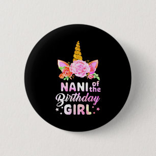 Badge Rond 5 Cm Licorne mignonne nani de la fille d'anniversaire d