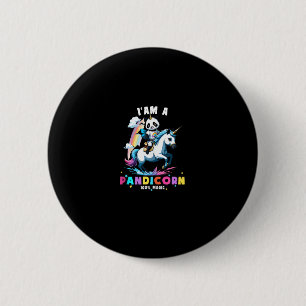 Badge Rond 5 Cm Licorne Panda Mignonne Je Suis Une Fille Magique P