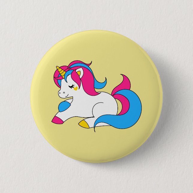 Badge Rond 5 Cm Licorne Pansexual (Devant)