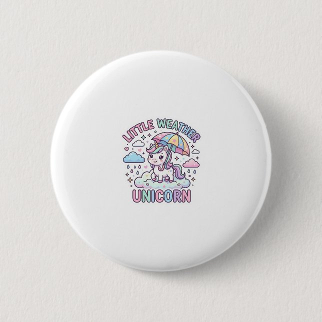 Badge Rond 5 Cm Licorne Petite Licorne Météo Conception Graphique  (Devant)
