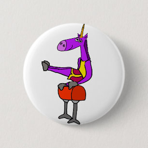 Badge Rond 5 Cm Licorne pourpre d'amusement sur l'art de