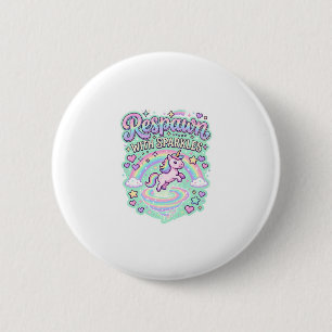 Badge Rond 5 Cm Licorne Réapparition avec des Paillettes Vecteur P