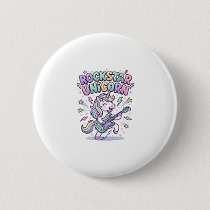 Badge Rond 5 Cm Licorne Rockstar Licorne Charmant Vêtements Graphi