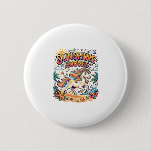 Badge Rond 5 Cm Licorne Sunshine Sabots Autocollant Commercial et