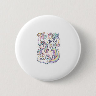 Badge Rond 5 Cm Licorne Trop Mignonne pour être Ordinaire Vecteur