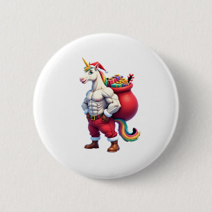 Badge Rond 5 Cm Licorne Vilain Blague Drôle Noël Famille Matin