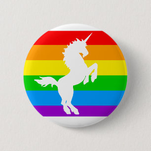 Badge Rond 5 Cm LICORNE VINTAGE d'ARC-EN-CIEL du TIGRE 80s de