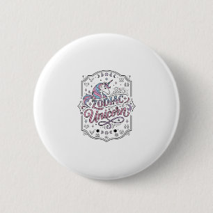 Badge Rond 5 Cm Licorne Zodiaque Licorne Conception De Cadeau Ludi