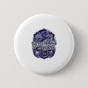 Badge Rond 5 Cm Licornes Ensorcellent Chevaux et Corne Prêt pour P