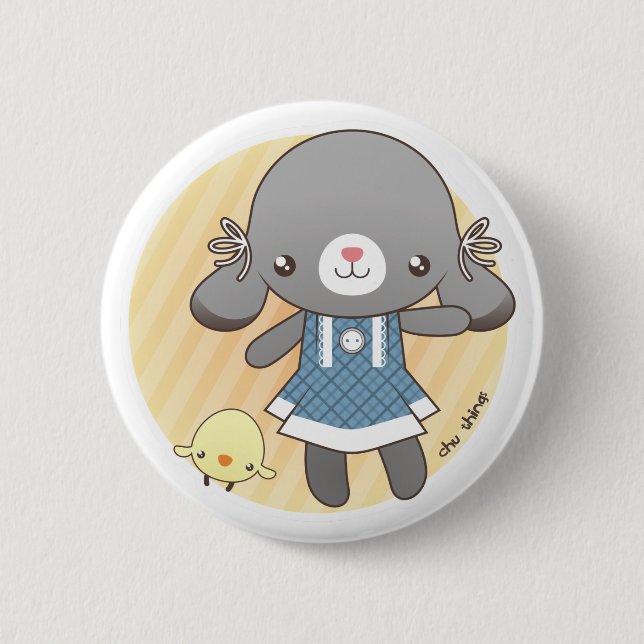 Badge Rond 5 Cm Lidia : Le lapin Amigurumi (Devant)