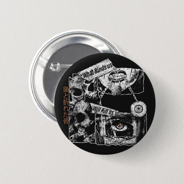 Badge Rond 5 Cm Liens - Conception de streetwear punk (Devant & derrière)