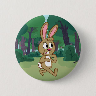 Badge Rond 5 Cm Lièvres de Rick   Becky de garde forestière