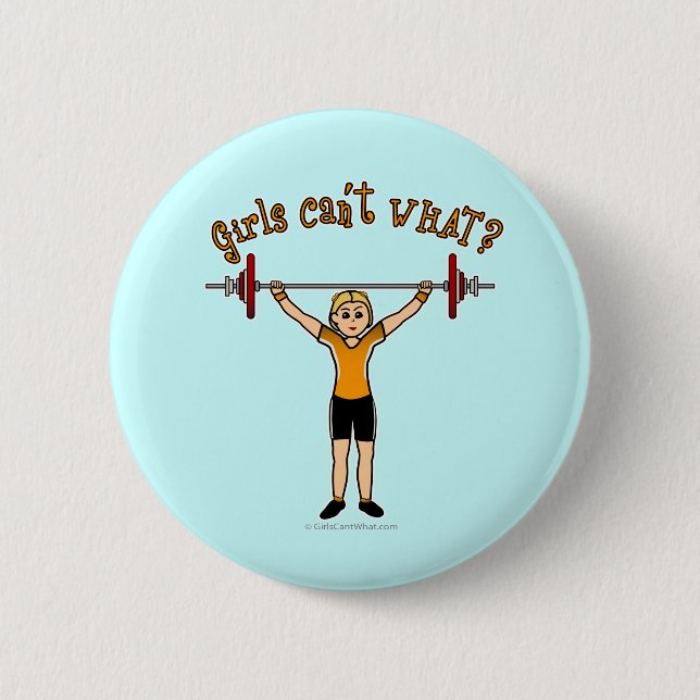 Badge Rond 5 Cm Lifter de poids (Blonde) (Devant)
