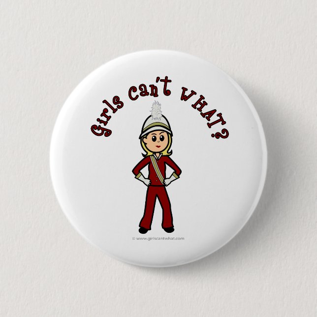 Badge Rond 5 Cm Light Girl in Red Marching Band Uniform (Devant)