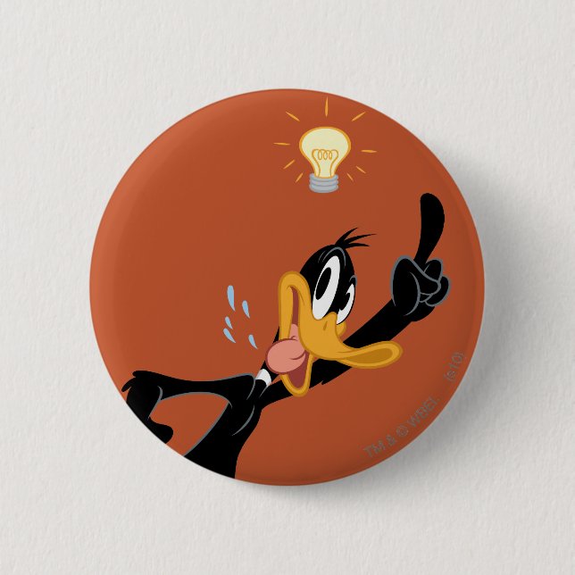 Badge Rond 5 Cm Lightbulb over DAFFY DUCK™'s Head (Devant)