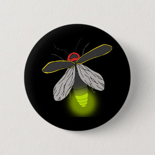 Badge Rond 5 Cm lightning bug flight lit