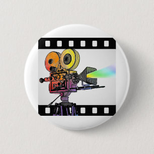 Badge Rond 5 Cm Lights Camera Action!