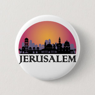 Badge Rond 5 Cm Ligne aérienne Jérusalem - Voyage Israël