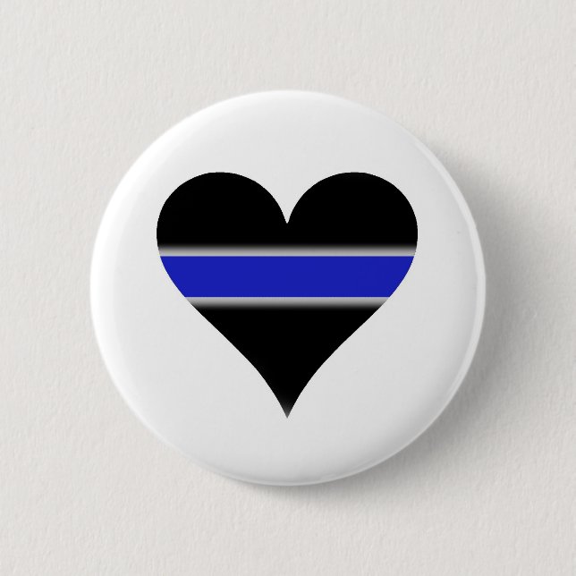 Badge Rond 5 Cm Ligne bleue coeur (Devant)