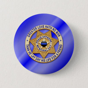 Badge Rond 5 Cm Ligne bleue mince