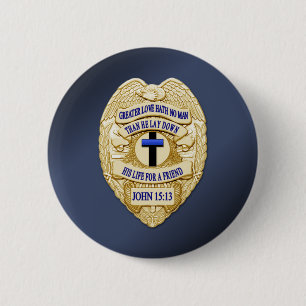 Badge Rond 5 Cm Ligne bleue mince