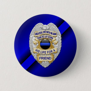 Badge Rond 5 Cm Ligne bleue mince