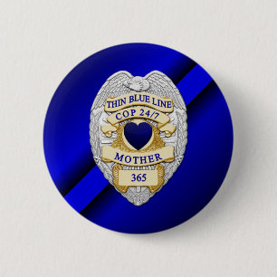 Badge Rond 5 Cm Ligne bleue mince