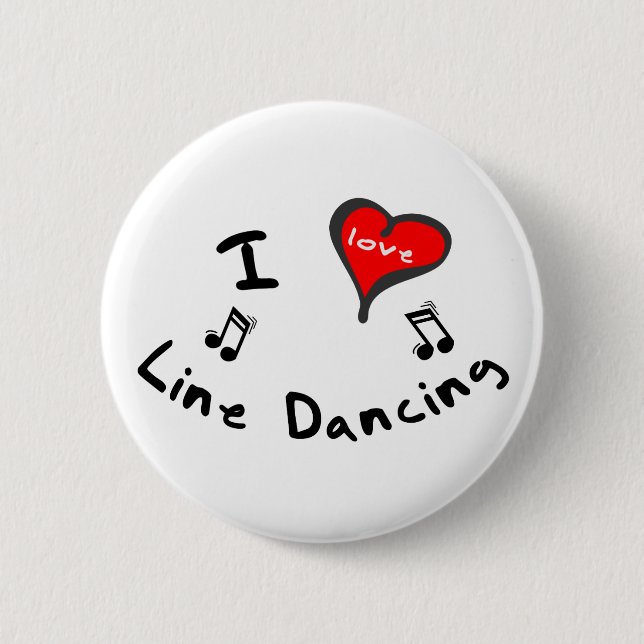 Badge Rond 5 Cm Ligne cadeaux de danse - ligne de coeur d'I danse (Devant)