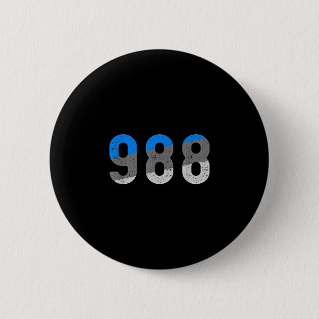Badge Rond 5 Cm ligne d'assistance prévention 988 sensibilisation  (Devant)