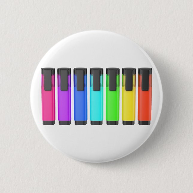 Badge Rond 5 Cm Ligne de sept surligneurs de différentes couleurs (Devant)