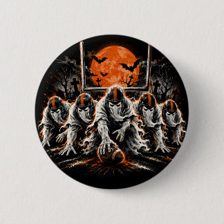Badge Rond 5 Cm Ligne offensive fantôme Halloween Football Art