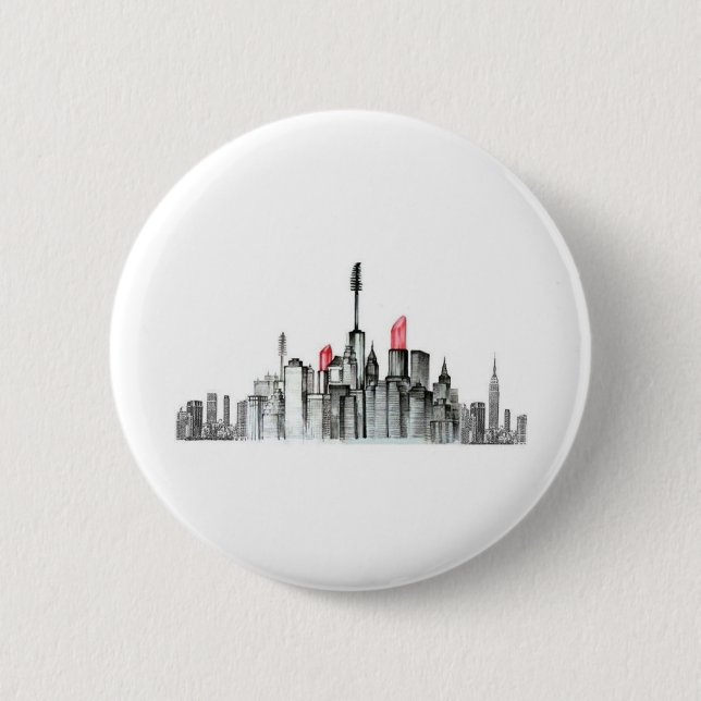 Badge Rond 5 Cm Ligne Sky de maquillage (Devant)