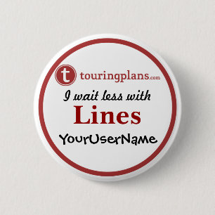 Badge Rond 5 Cm Lignes bouton - conception 2 (blanc)