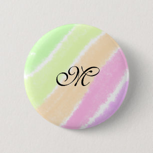 Badge Rond 5 Cm Lignes d'aquarelle stripe arc-en-ciel ajouter votr
