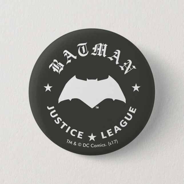 Badge Rond 5 Cm Ligue de la justice| Batman Retro Bat Emblem (Devant)