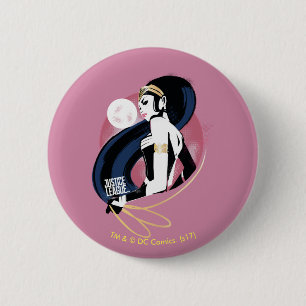 Badge Rond 5 Cm Ligue de la justice  Profil de la femme Wonder Pop