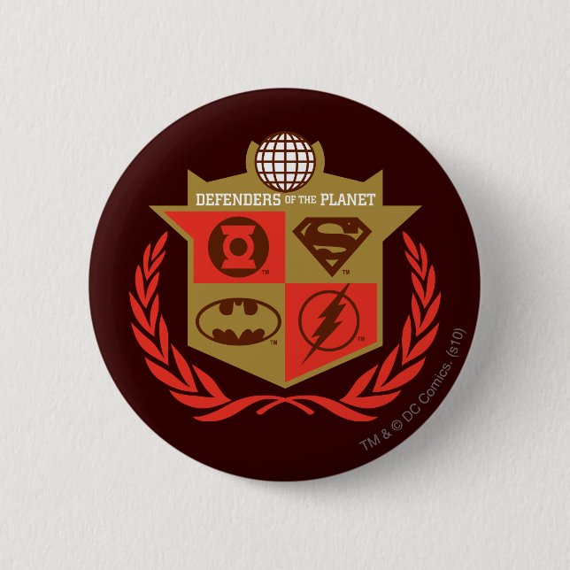 Badge Rond 5 Cm Ligue des défenseurs de la justice de la planète (Devant)