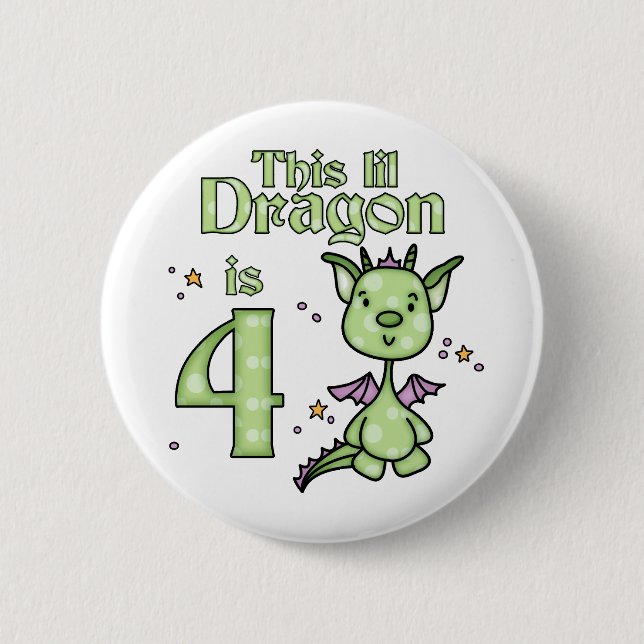 Badge Rond 5 Cm Lil Dragon 4e anniversaire (Devant)