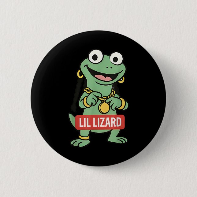 Badge Rond 5 Cm Lil Lizard Funny Lizard Trending Meme (Devant)