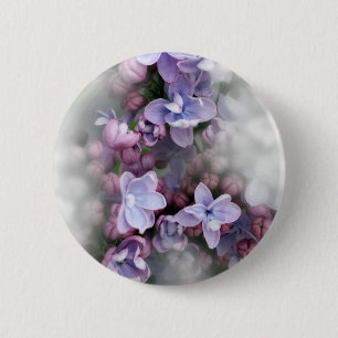 Badge Rond 5 Cm Lilac fleurit