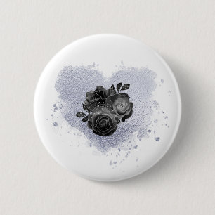 Badge Rond 5 Cm *~* Lilac Iridescente Fleurs cardiaques Femmes BLA